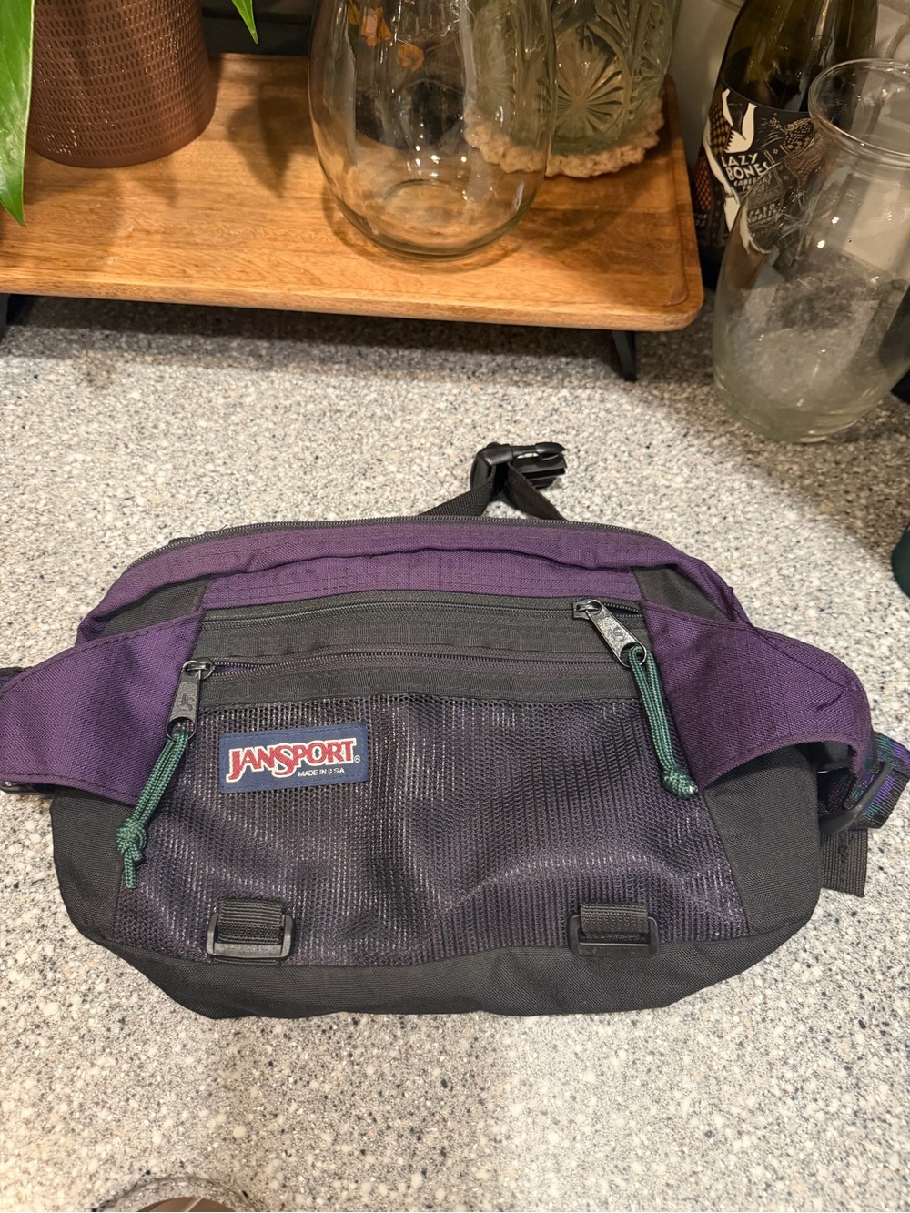 Jansport Vintage 90s Purple Adult Fannypack Hiking Waist Bag Nylon Made In USA